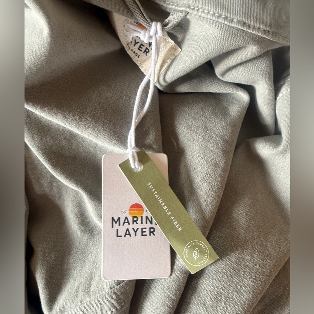 Marine layer NWT Women's Olive green button Jacket cotton tencel freya utility - Picture 8 of 10